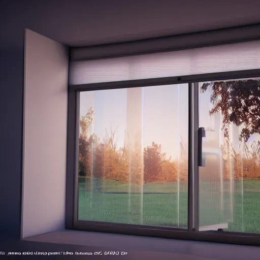 Image similar to 3 d rendered image of opening window, fresh air blender 3 d keyshot unreal engine