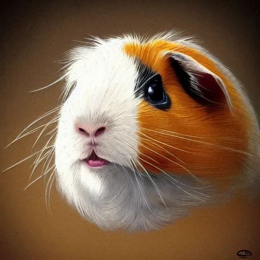 Prompt: guinea pig portrait heroic angelic realistic masterpiece artstation