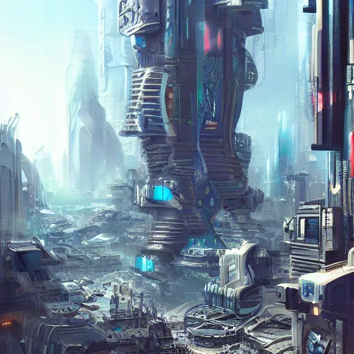 Prompt: Persian empire futuristic cyberpunk city, large scale epic trending on artstation