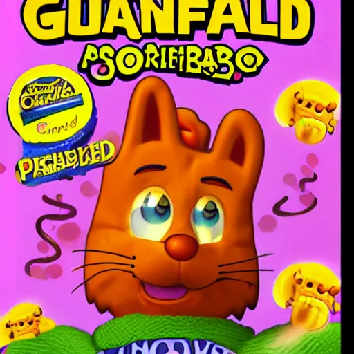 Image similar to Garfield's photo on the videogame box art for phasmophobia