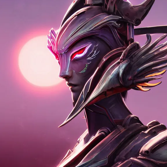 Prompt: cinematic close-up bust shot, of an exquisite beautiful female warframe, but a beautiful stunning hot anthropomorphic robot female dragon, with detailed robot female dragon head, metal cat ears and glowing eyes, doing a sassy pose, standing on the beach at sunset, sharp claws, streamlined white armor, pink skin, high quality digital art, detailed warframe fanart, destiny fanart, macro art, dragon art, furry art, realistic digital art, warframe art, Destiny art, furaffinity, DeviantArt, artstation, 3D realistic, 8k HD, octane render