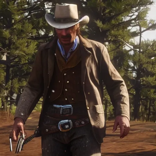 Prompt: Bob Odenkirk in Red Dead Redemption 2, game screenshot