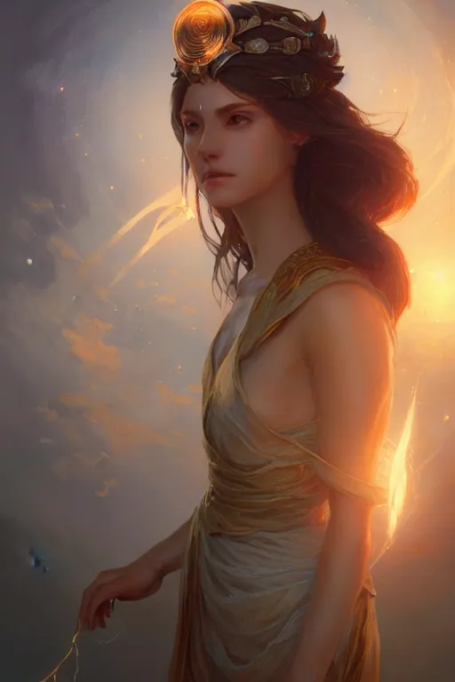 Image similar to goddess of the light, highly detailed, digital painting, artstation, concept art, smooth, sharp focus, illustration, unreal engine 5, 8 k, art by artgerm and greg rutkowski and edgar maxence