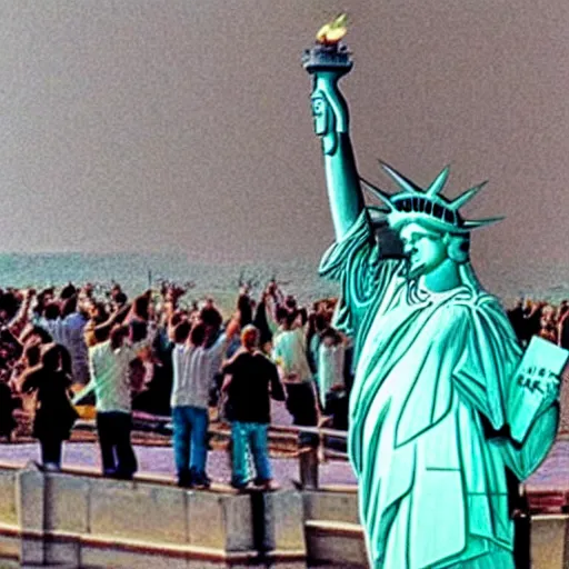 Image similar to The Statue of Liberty dabbing