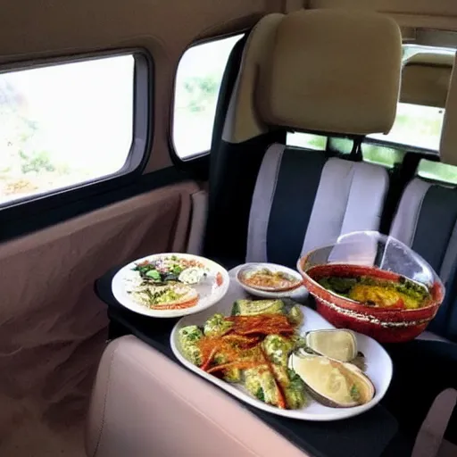 Image similar to start trek interior cabin with lebanese food and music