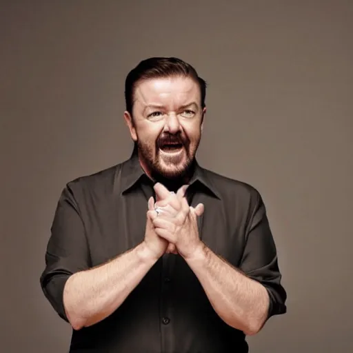 Image similar to ricky gervais doing a dance