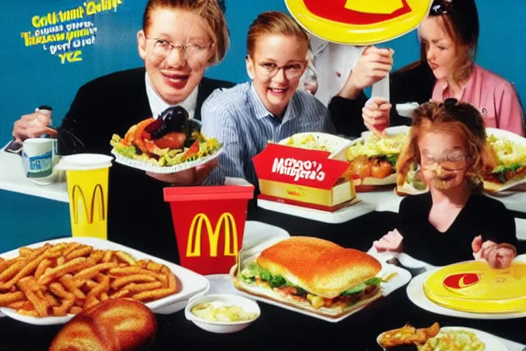 Image similar to mcdonald's television meal, y 2 k cybercore, advertisement photo