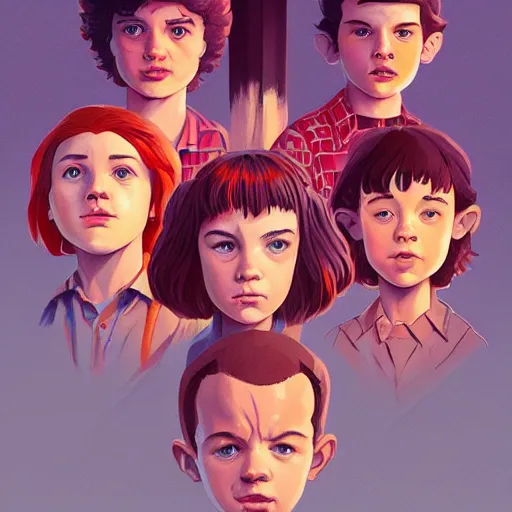 Image similar to face icon stylized minimalist stranger things, loftis, cory behance hd by jesper ejsing, by rhads, makoto shinkai and lois van baarle, ilya kuvshinov, rossdraws global illumination