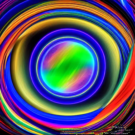 Image similar to “A pristine symphony in motion of spheres orbiting and intertwingled, rainbow hued, together forming one singular and beautifully coherent system. Digital art, high-resolution, smooth and clean, birefringence playing around the edges of the sphere, Unreal Engine, 2022 Systems Magazine Image Of The Year award”