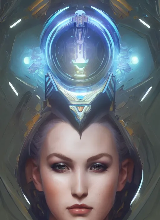 Image similar to symmetry!! portrait of sailor uranus! alien in the style of horizon zero dawn, machine face, intricate, elegant, highly detailed, digital painting, artstation, concept art, smooth, sharp focus, illustration, art by artgerm and greg rutkowski and alphonse mucha, 8 k