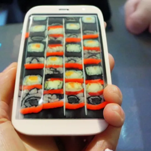 Image similar to mobile phone made of sushi