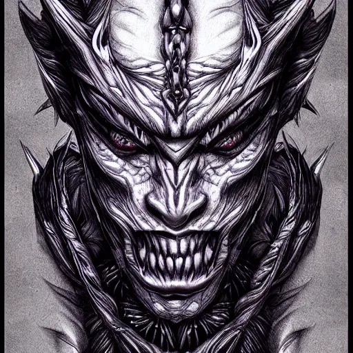 Image similar to ballpoint pen art of a demon by vaxo lang
