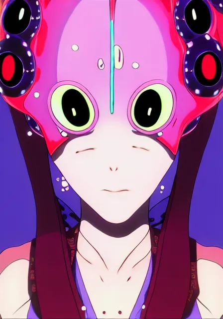 Image similar to eyes, portrait of a beautiful slime woman by aramaki shinji, tsurumaki kazuya, smug, 8 k, hd, saturated, flcl, hyperreality, masterpiece, symmetry