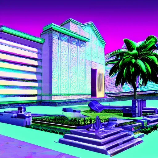 Prompt: vaporwave house, concept