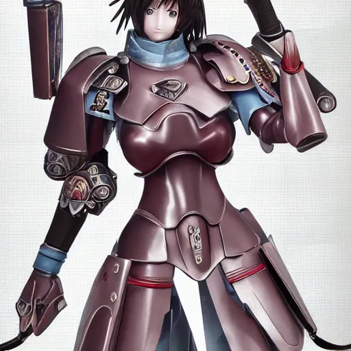 Prompt: Sakura Matou as a sister of battle from 40k, realistic shaded, Ilya Kuvshinov, Rob Rey, Giuseppe Dangelico Pino, Kentaro Miura. Anime. Fine details face. Fine details armor.