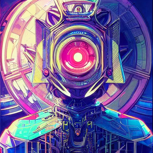 Image similar to symmetry! abstract futuristic robotic, psychedelic background, apex legends, epic lighting, pen illustration, ultra detailed, art by artgerm and greg rutkowski and alphonse mucha