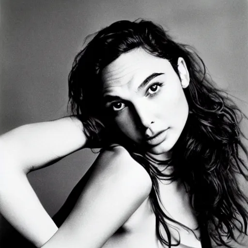 Image similar to intimate portrait of gal gadot by richard avedon
