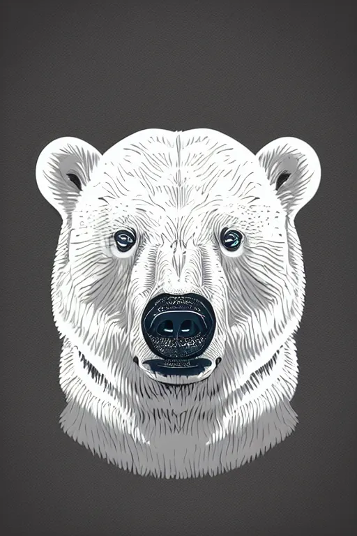 Prompt: Portrait of a polar bear, mafia, gangster, sticker, colorful, illustration, highly detailed, simple, smooth and clean vector curves, no jagged lines, vector art, smooth