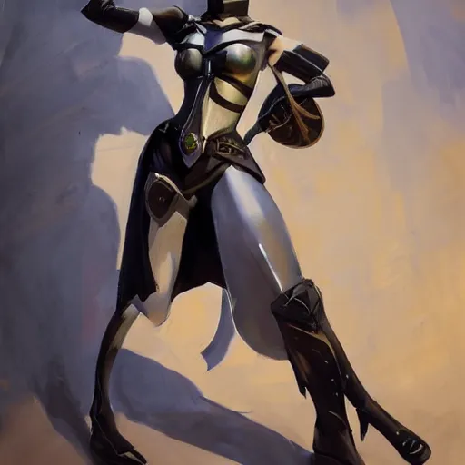 Image similar to greg manchess portrait painting of partially armored wednesday from addams family as overwatch character, medium shot, asymmetrical, profile picture, organic painting, sunny day, matte painting, bold shapes, hard edges, street art, trending on artstation, by huang guangjian and gil elvgren and greg rutkowski