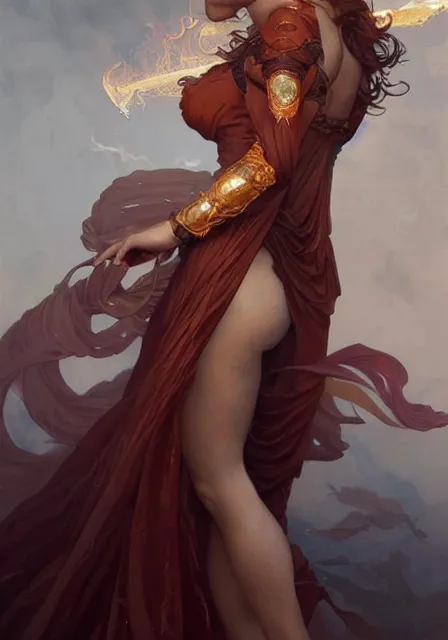 Prompt: sansa fire queen fire fire, intricate, elegant, highly detailed, digital painting, artstation, concept art, smooth, sharp focus, illustration, art by artgerm and greg rutkowski and alphonse mucha and william - adolphe bouguereau