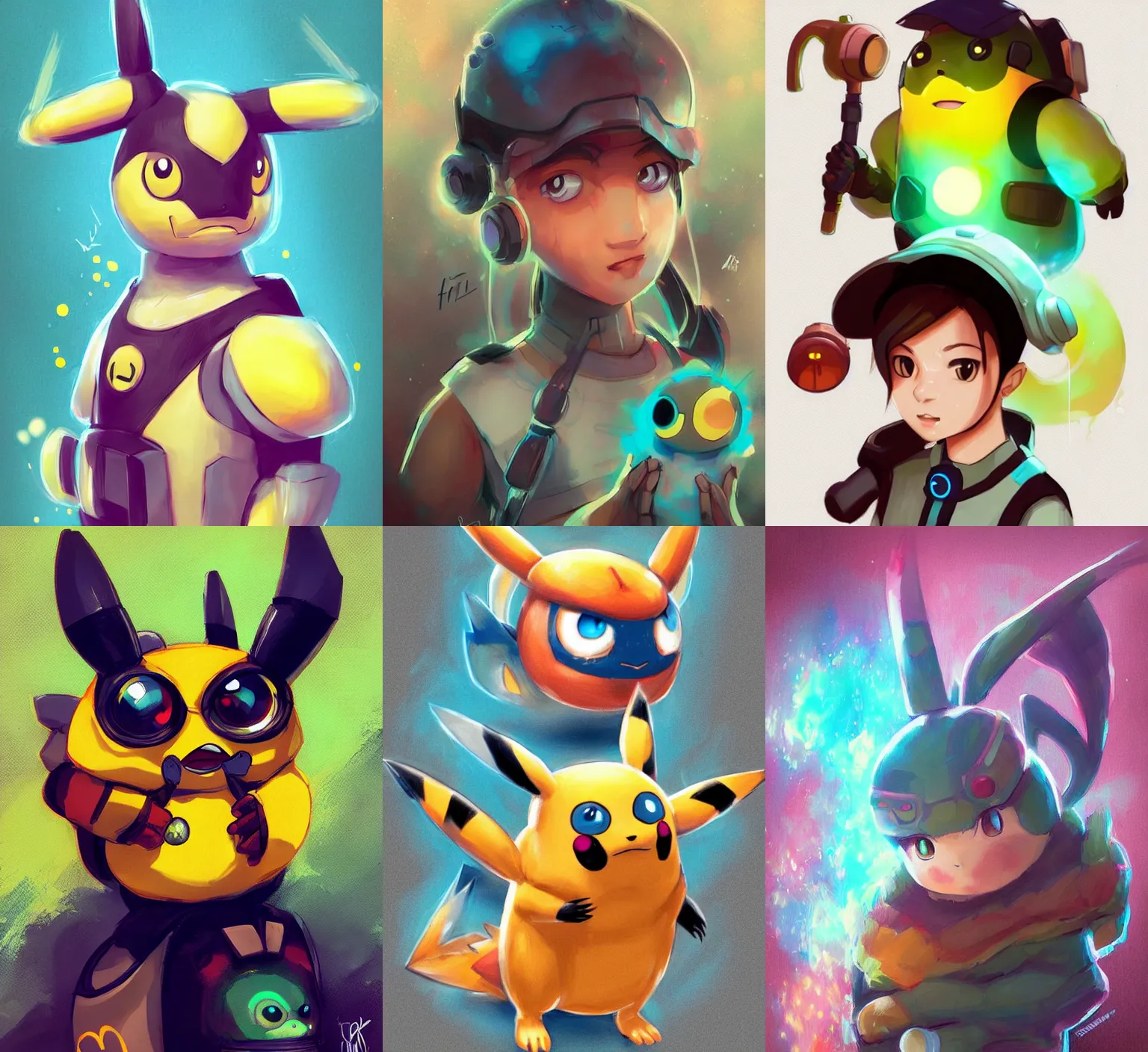 Prompt: lofi BioPunk Pokemon Pikachu portrait Pixar style by Ross Tran