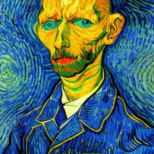 Image similar to portrait of Roswell Alien, painted by Van Gogh