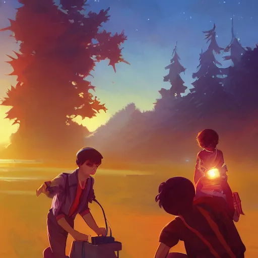 Image similar to hero world stranger things, behance hd by jesper ejsing, by rhads, makoto shinkai and lois van baarle, ilya kuvshinov, rossdraws global illumination