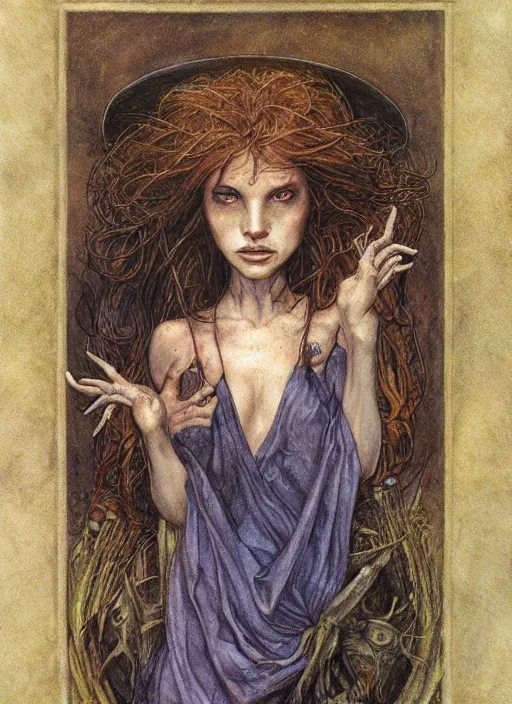 Image similar to portrait of diety of family and farming, coherent! by brom, by brian froud, deep color, strong line, high contrast