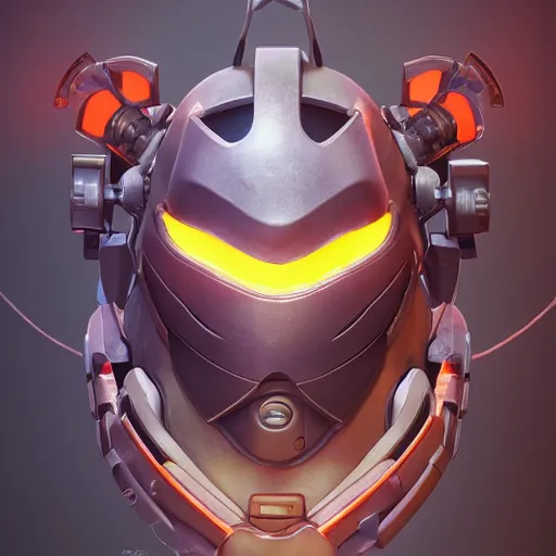 Image similar to This is an extremely intricately detailed 8k 3d render of a octane render robot ninja helmet mask fantasy art overwatch and heartstone video game icon. The 3d game art cover is official fanart from behance hd artstation by BEEPLE, Jesper Ejsing, RHADS, Makoto Shinkai, Lois van baarle, ilya kuvshinov and Ross draws.