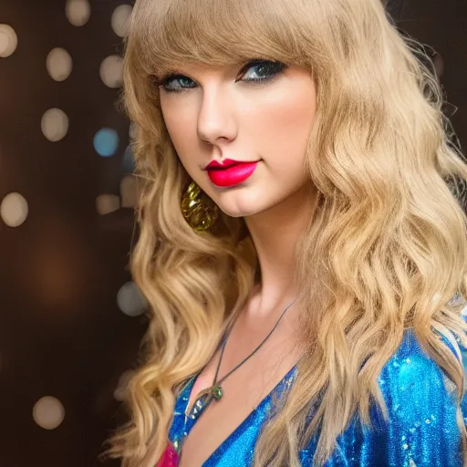 Image similar to studio portrait of taylor swift as kda ahi. dslr, raw file, 4 k