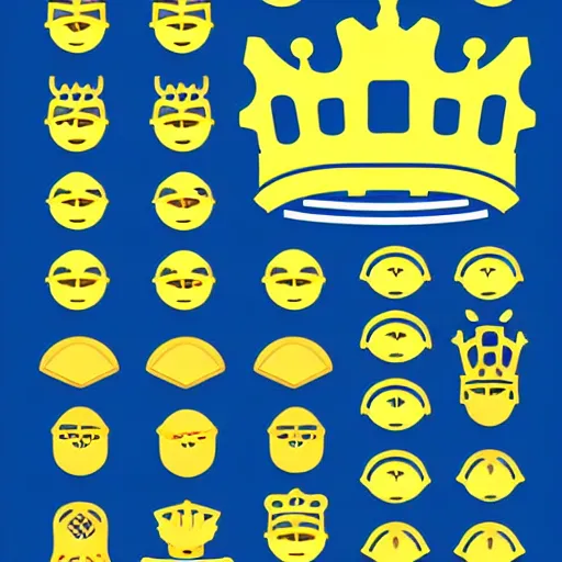 Image similar to gaming emoji concept gold armor crown style of emoji, vector art, white background, no watermark white background