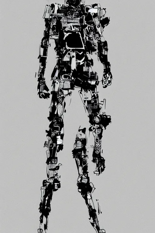 Prompt: streetwear fashion robot character design by yoji shinkawa