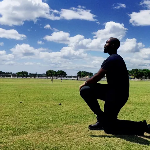 Image similar to A man kneeling over a large diamond