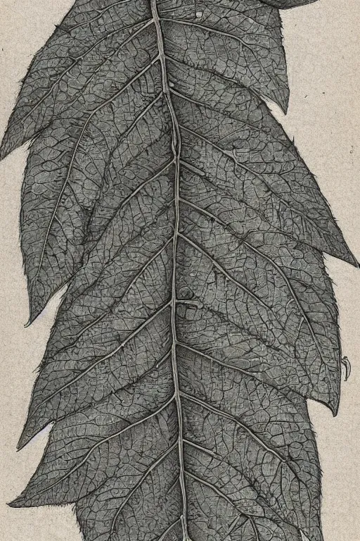 Prompt: scan of smiling leaves of an old cursed herbarium, by john howe, infographic, textbook, marginalia, cursed, alien