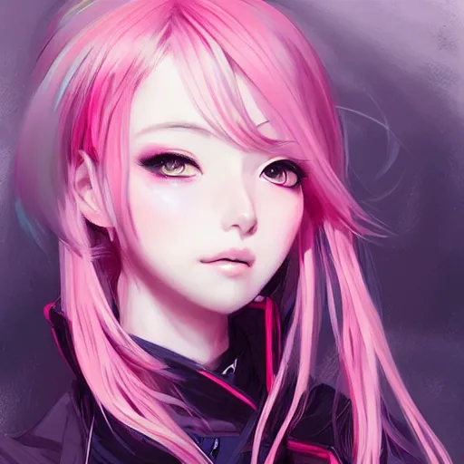 Image similar to anime girl, pink hair, gorgeous, amazing, elegant, intricate, highly detailed, digital painting, artstation, concept art, sharp focus, illustration, art by Ross tran
