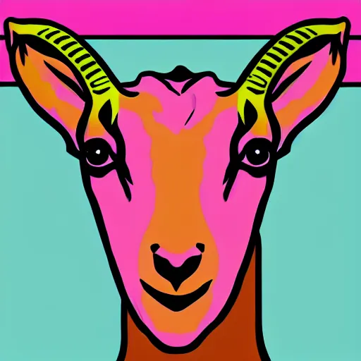 Image similar to goat, portrait, pop art