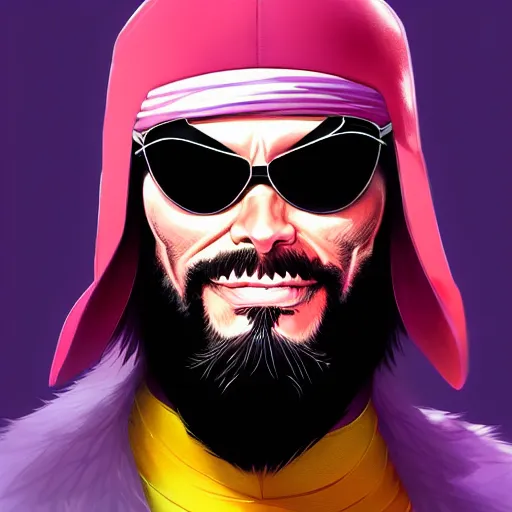 Image similar to macho man randy savage, portrait by shinkai makoto studio ghibli studio key hideaki anno sakimichan stanley artgerm lau rossdraws james jean marc simonetti elegant highly detailed digital painting artstation pixiv