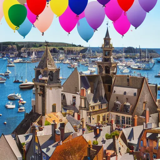 Image similar to photo of bretagne with giant birthday balloons