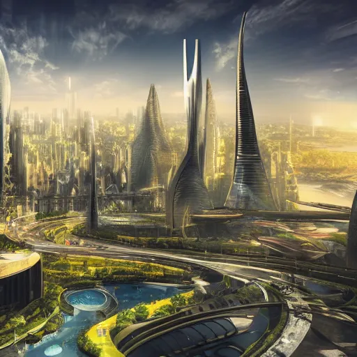 Prompt: futuristic utopian cityscape, 1 0 8 0 p hd photo
