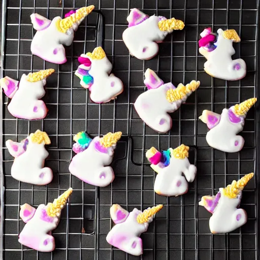 Prompt: high resolution photo of unicorn cookies, michelin star, very tasty, food photography, instagram, trending