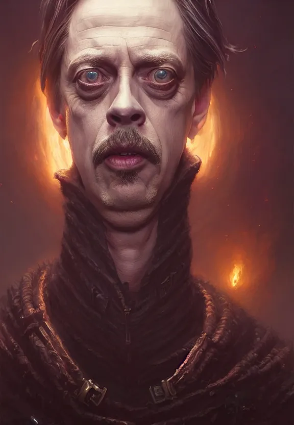 Prompt: highly detailed medium shot portrait of steve buscemi as a fantasy warlock, in skyrim, stephen bliss, unreal engine, fantasy art by greg rutkowski, loish, rhads, ferdinand knab, makoto shinkai and lois van baarle, ilya kuvshinov, rossdraws, tom bagshaw, global illumination, radiant light, detailed and intricate environment