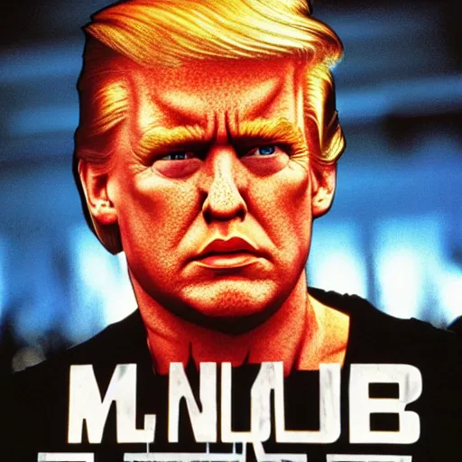 Image similar to terminator movie poster from 9 0 s starring donald trump