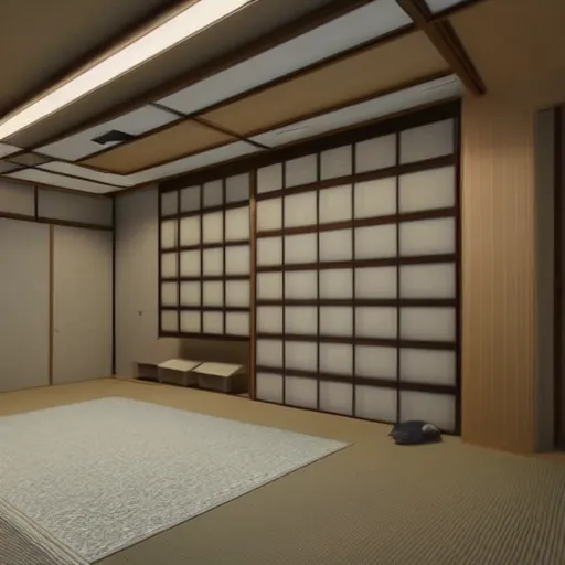 Prompt: still photo of a japanese store room, highly detailed, photorealistic portrait, bright studio setting, studio lighting, crisp quality and light reflections, unreal engine 5 quality render