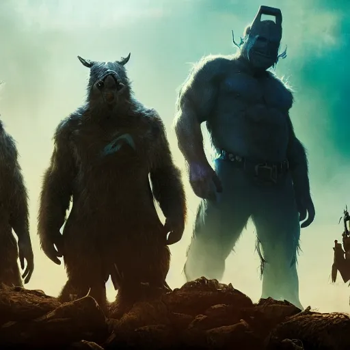 Image similar to cinema poster of blockbuster, 4k, fantasy, concept art, smooth, highly detailed, cinematic lighting, epic, sharp focus