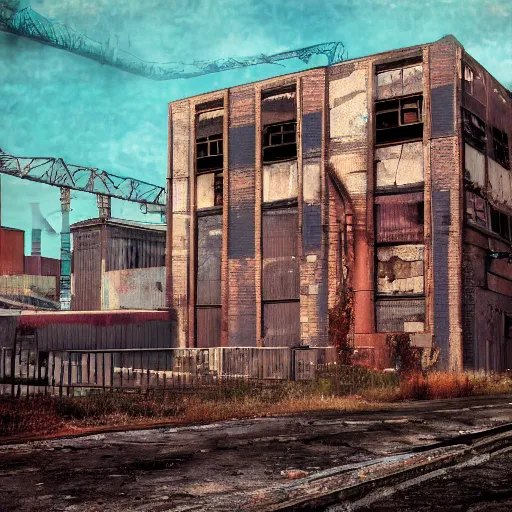Prompt: abandoned industrial factory, trending on artstation, digital art