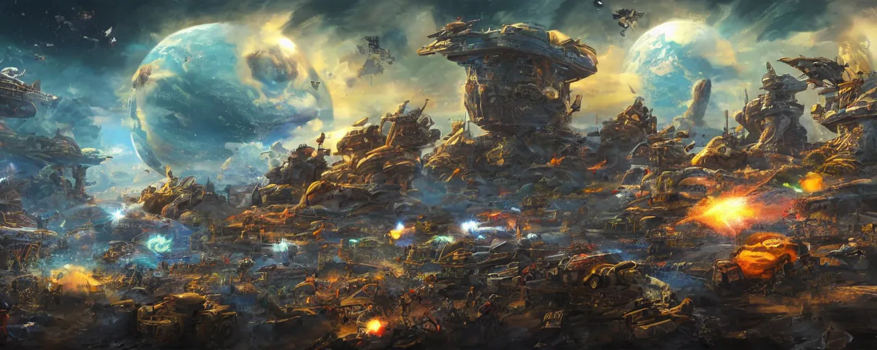 Image similar to fantasy monkey war in space, concept art, 4 k