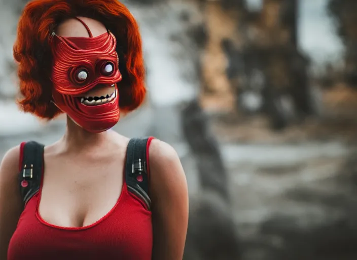 Image similar to portrait photo still of real life futurama character leela, cyclops, 8 k, 8 5 mm f 1. 8