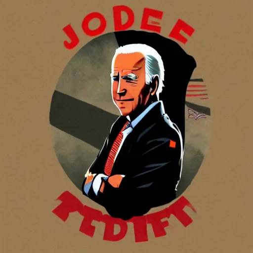 Image similar to joe biden with naruto t - shirt design, concept art, trending on artstation,