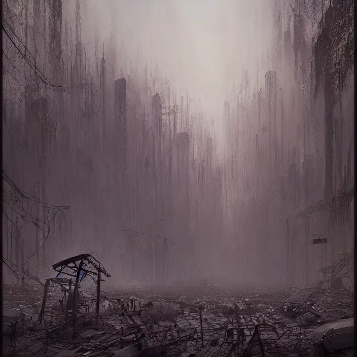 Prompt: a beautiful painting of pripyat by greg rutkowski and zdzisław beksinski and rene magritte, in style of digital art. hyper detailed, sharp focus, soft light. unreal engine 5. ray tracing. trending on artstation