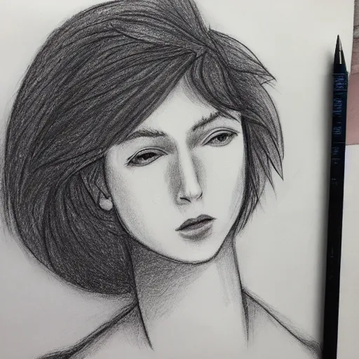 Image similar to non binary pencil sketch,